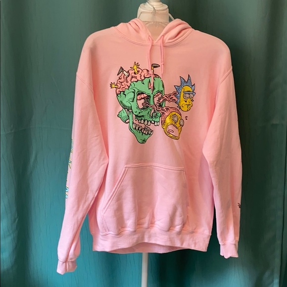 rick and morty pink hoodie